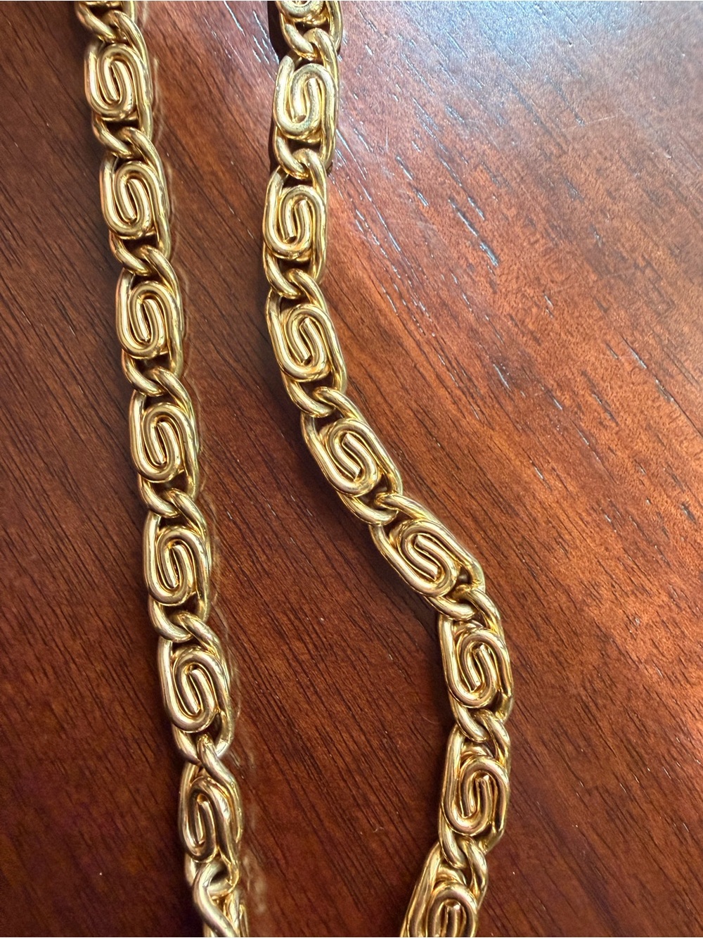 Vintage Erwin Pearl Gold Tone Statement Necklace Heavy Chunky Snail Scroll 12”